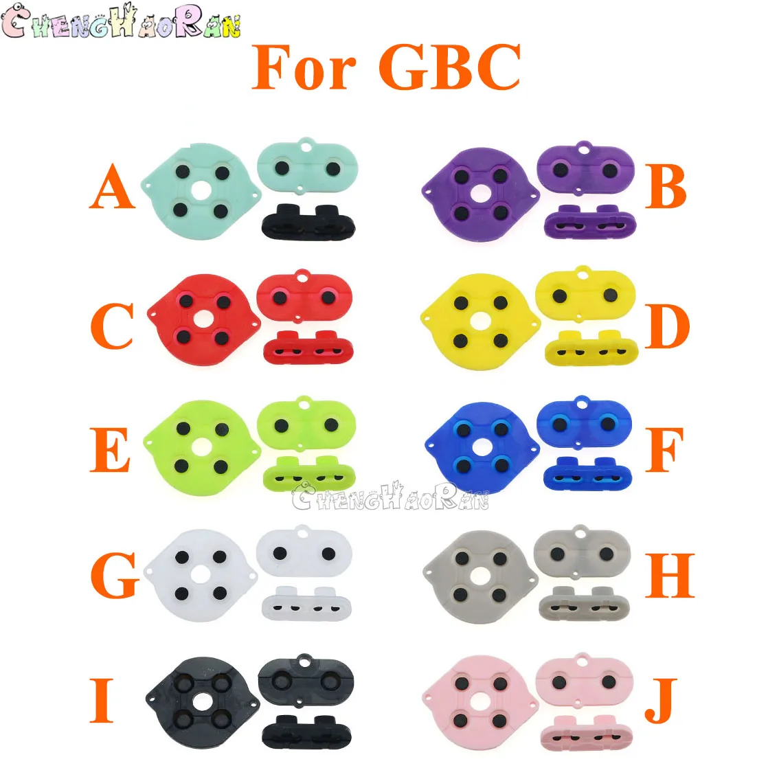 10 цветов наборов яркая Цветочная фотография кнопка AB D-pad для Gameboy цвет GBC