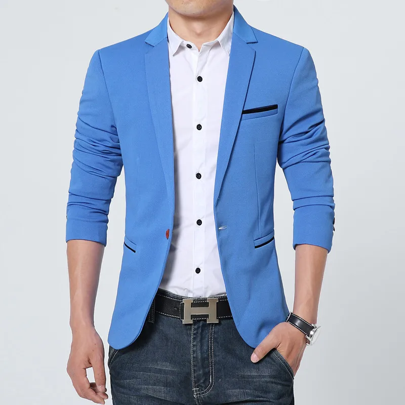 Men Blazer Casual New Spring Fashion Brand High Quality Cotton Slim Fit Suit Terno Masculino Business Blazers | Мужская одежда