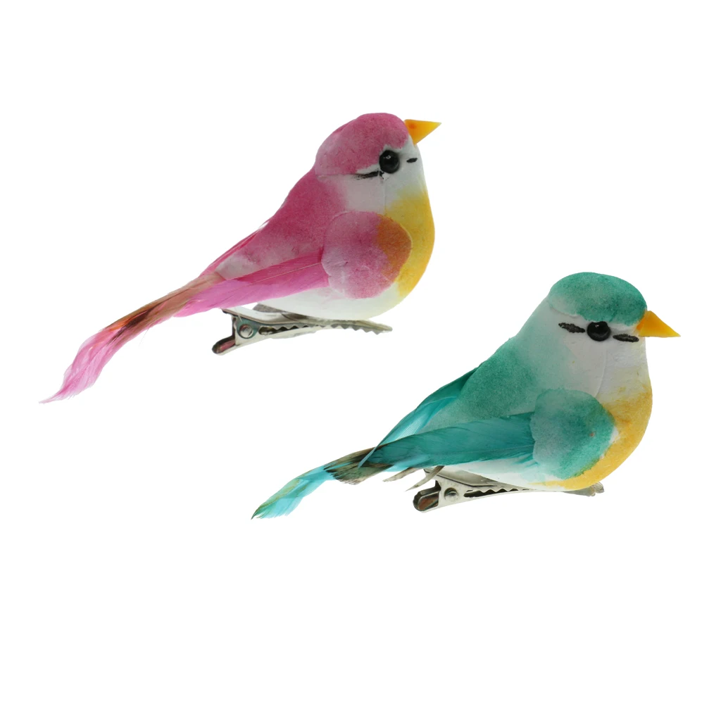 

4x Artificial Feathered Realistic Decorations Bird Figurine Statue Model