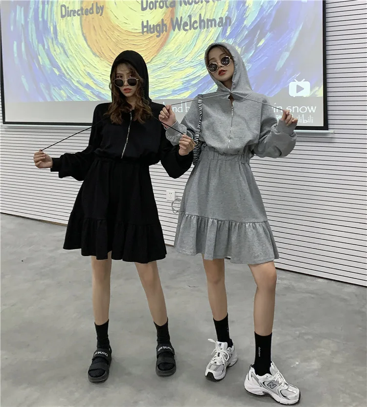 Мини-платье женское демисезонное в готическом стиле с длинным рукавом | Женская