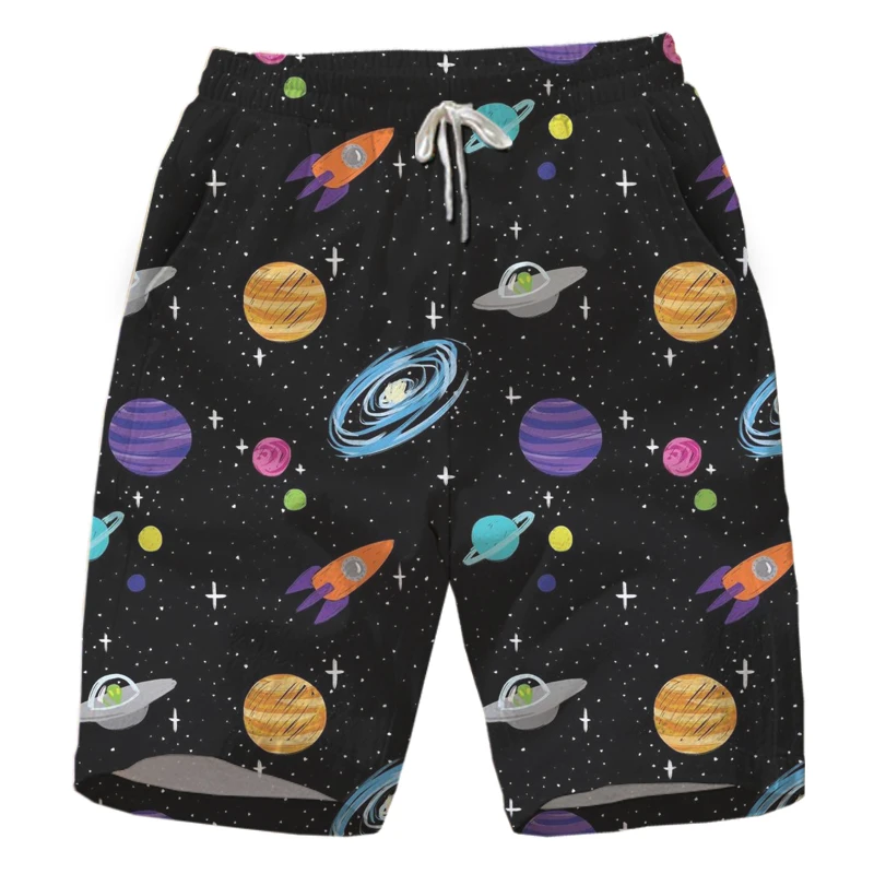 Мужские летние пляжные шорты с 3D принтом звездного неба индивидуальный
