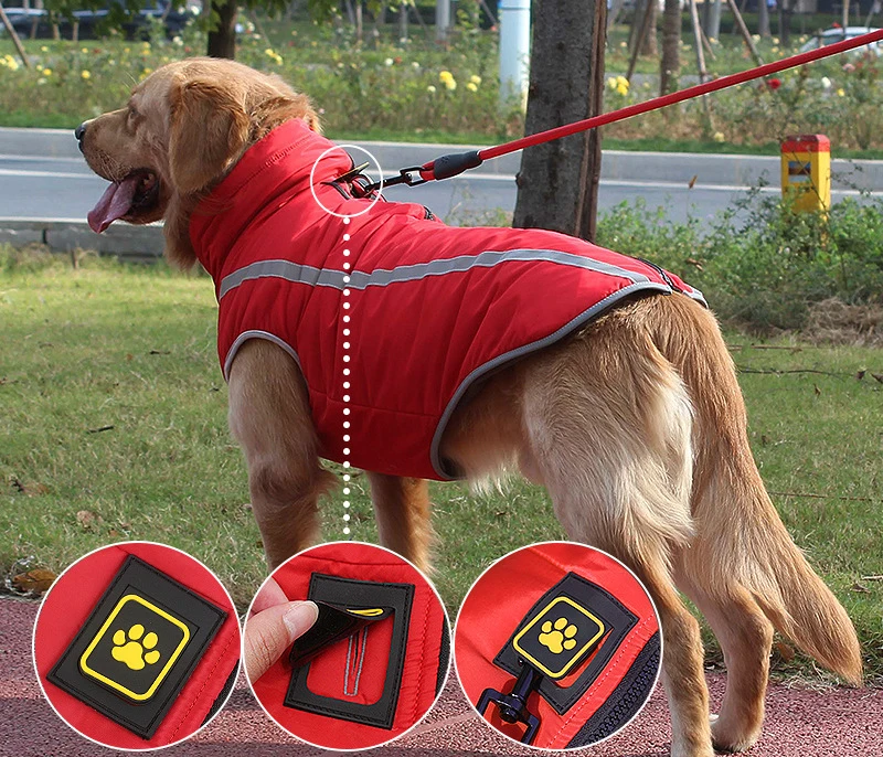 Теплая куртка для больших собак водонепроницаемая одежда щенков