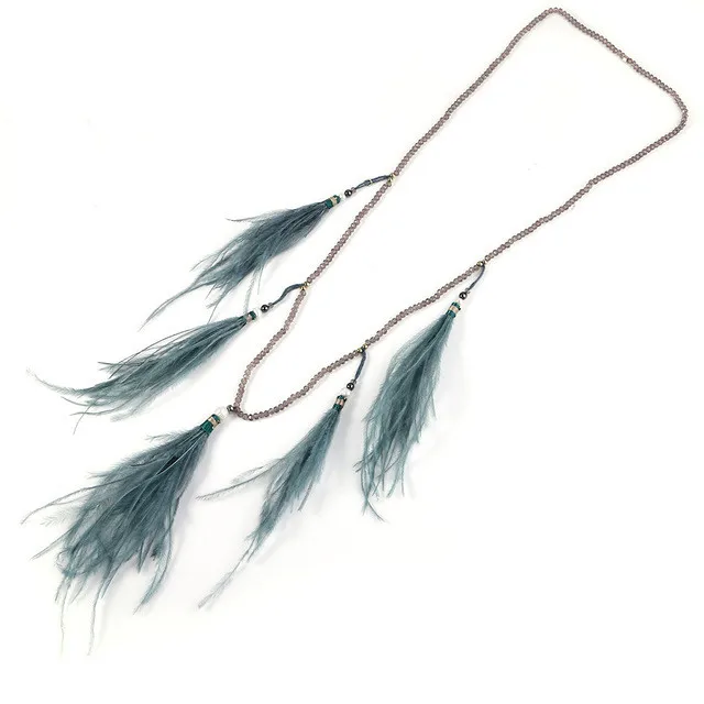 Многослойные Винтажные Украшения из страусиного пера Рождественская цепочка