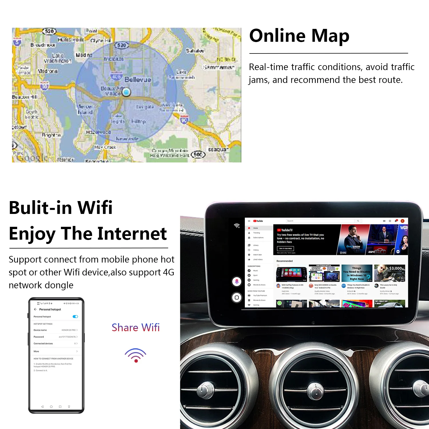 Carplay обновление для Mercedes Benz A CLass W176 2018 - 2020 радио Android Авто USB Apple Беспроводная