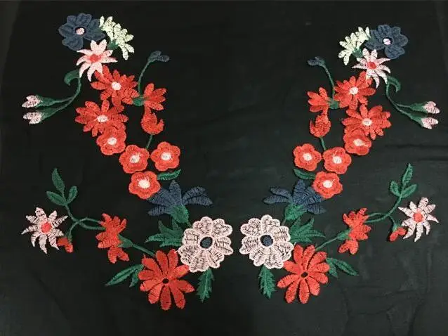 1 пара/2 шт. 16*26 см Цветочная вышивка кружевная отделка Свадебная искусственная