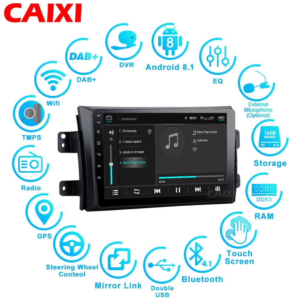 CAIXI Car Android 8,1 радио мультимедиа плеер для Suzuki SX4 2006 2007 2008 2009 2010 2011 2012 2013 автомобиля gps Navigatio плеер