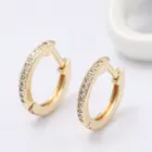 Позолоченные круглые серьги-кольца из латуни и циркония, серьги-кольца, ювелирные изделия сделай сам, аксессуары для поделок