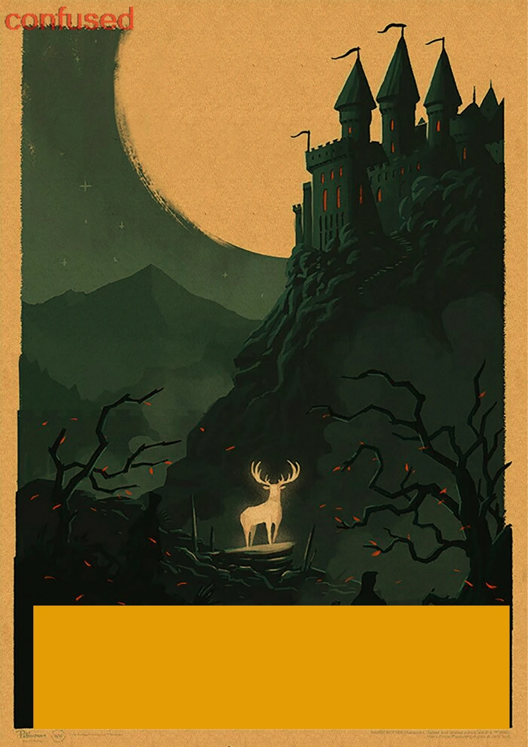 

Magic school movie poster, illustration poster, oil painting poster, bedroom art decoration sticker, kraft paper poster