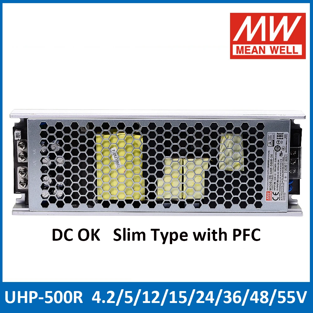 MEAN WELL UHP-500 500 Вт тонкий тип DC OK импульсный источник питания PFC 4 2 5 12 15 24 36 48 55 в Meanwell