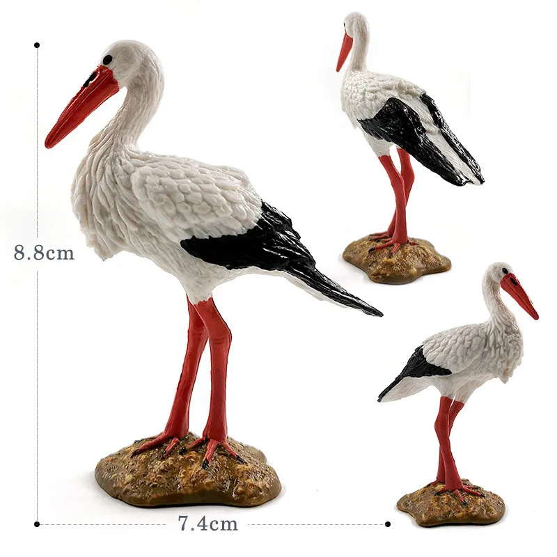 Кавайный белый журавль белоголовый Орел сова попугаи птица модель животного