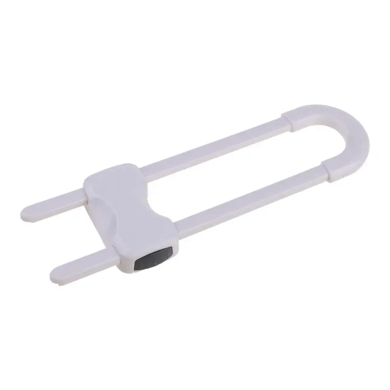 Cerraduras de seguridad para puerta de caj&oacute;n, candado de pl&aacute;stico ABS con forma de U, protecci&oacute;n para beb&eacute;s, 2 unids/lote-1