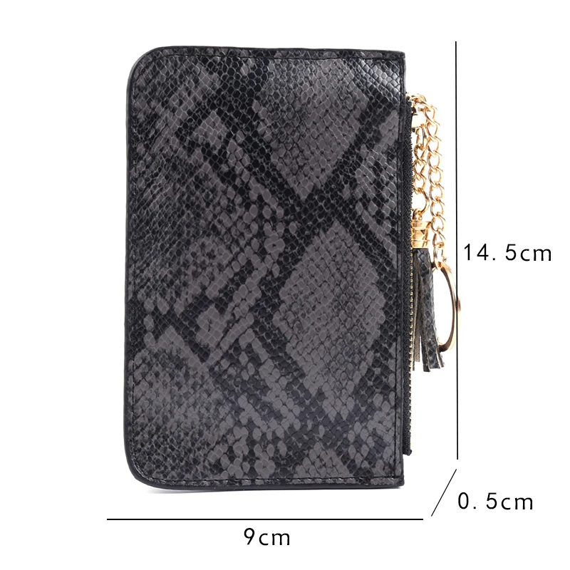 

QianXiLu New ladies short casual zipper buckle small card bag super soft leather pocket small handbag wallet Snakeskin grain