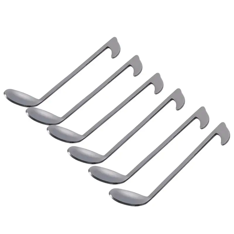 6 шт. чайная музыкальная нотка из нержавеющей стали кофейная ложка для льда