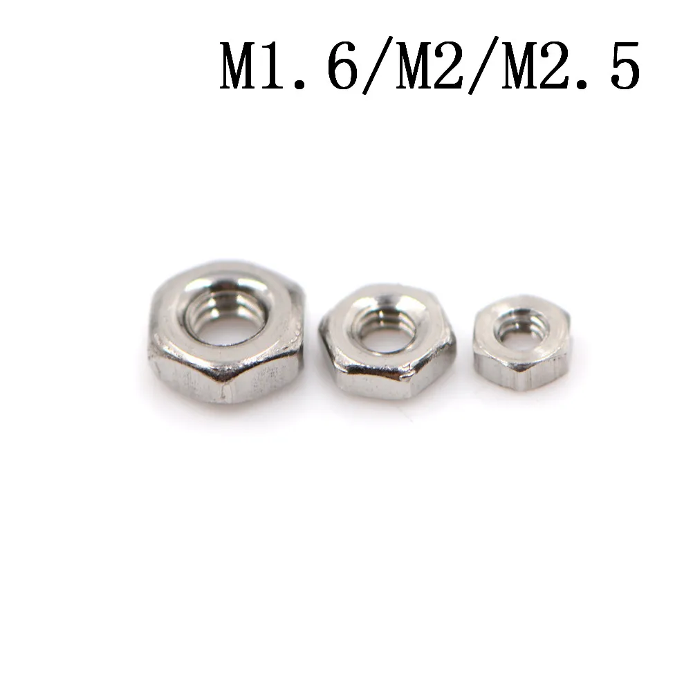 

Шестигранные Гайки M1.6,M2,M2.5 304 из нержавеющей стали с метрической резьбой, 50 шт./10 шт.