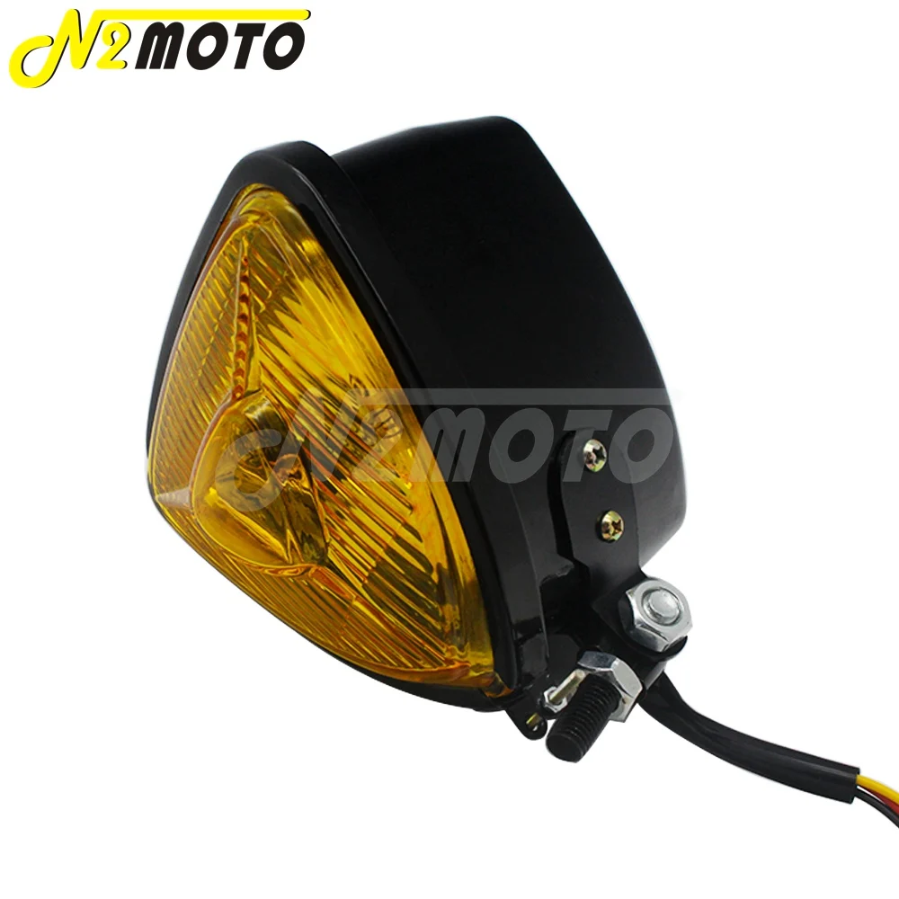 Для Harley Cafe Racer Chopper Bobber заказной мотоциклетный треугольный желтый налобный фонарь