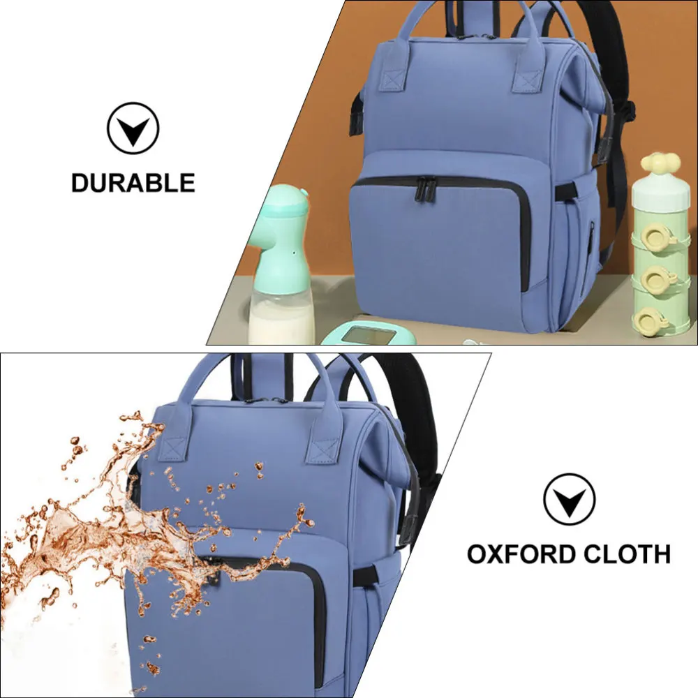 

1Pc Double Shoulder Mommy Bag Multi-purpose Large Capacity Backpack (Blue)
