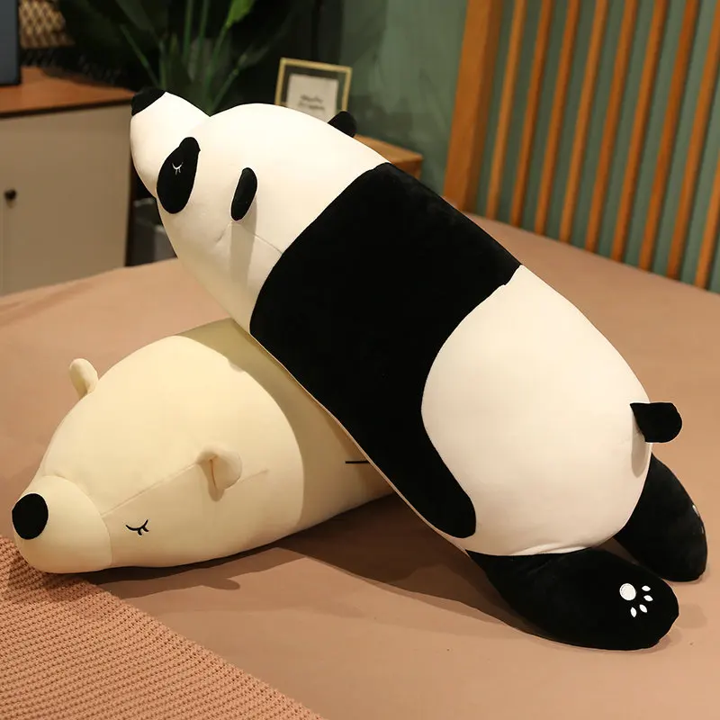 

1pc 70-120cm New Style Lying Polar Bear Plush Toys Dolls Panda Animal Stuffed Soft Pillow For Children Birthday Gifts Christmas