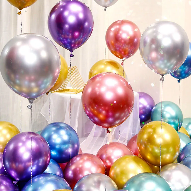 

50pcs 12inch Glossy Metal Pearl Latex Balloons Thick Chrome Metallic Colors helium Air Balls Globos Birthday Party Decor