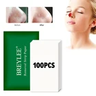 Зеленая Экологичная бумага для носа, эффективное средство для удаления черных точек, фотополоски, лечение, уход за зоной T, носовая бумага, 100 шт.