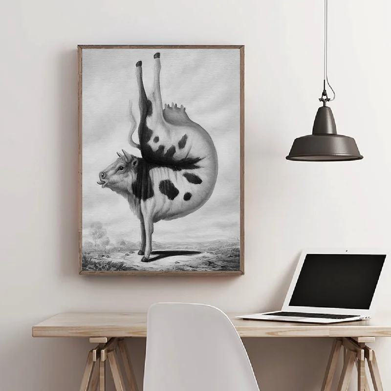

Abstract Cows Canvas Paintings Wall Art Animal Prints Poster Living Room Decorative Paintings On The Wall Home Decor Unframed
