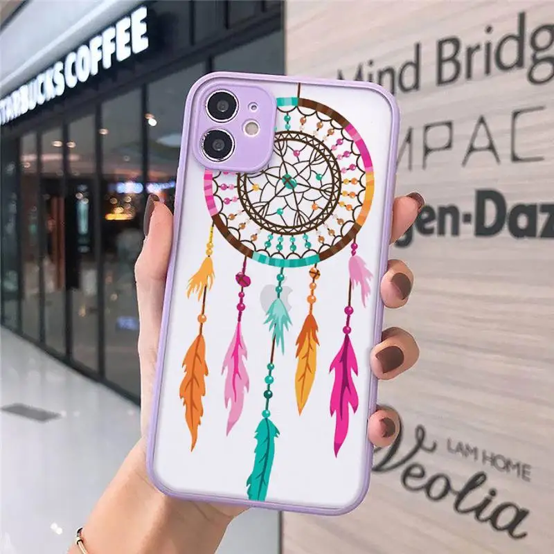 

Dreamcatcher feather Phone Cases matte transparent For iphone 7 8 11 12 plus mini x xs xr pro max cover