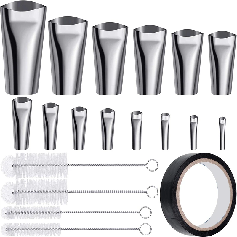 

19 Pcs Caulking Finisher Kit , 14 Pieces Caulk Nozzle Applicator Sealant Nozzle , Connecting Tape and Cleaning Brushes