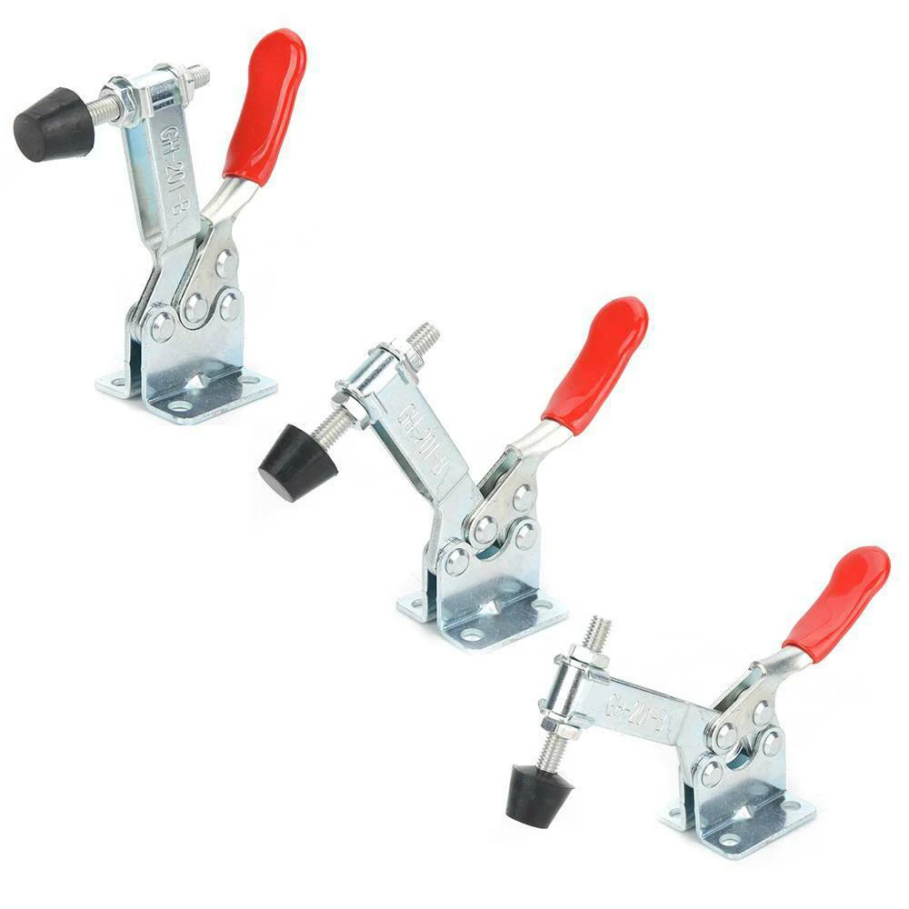 

4Pcs GH-201B Toggle Clamps Quick Release Hand Tool Holding Capacity 90Kg/198Lbs Plastic Cover Handle For Easy, Safe Operation