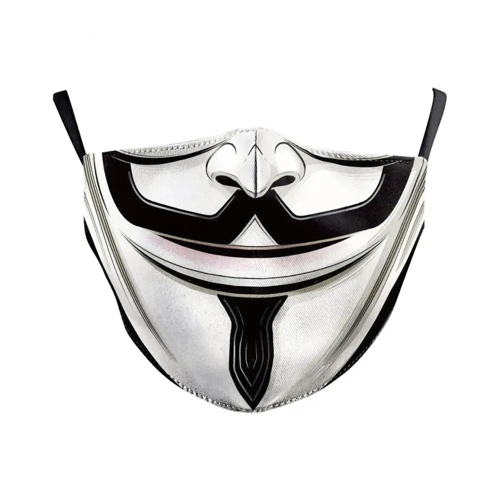 Grimace Ghost Skeleton Pattem Print Face Mask Reusable Anti dust PM2.5 filter Washable Mouth Protective Flu Bacterial | Аксессуары для