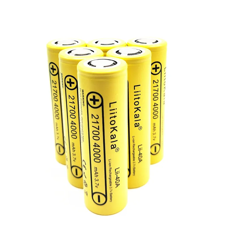 

5PCS LiitoKala Lii-40A 21700 4000mAh Rechargeable Li-Ion Battery 3.7 V 15A Power 5C Discharge 21700 battery