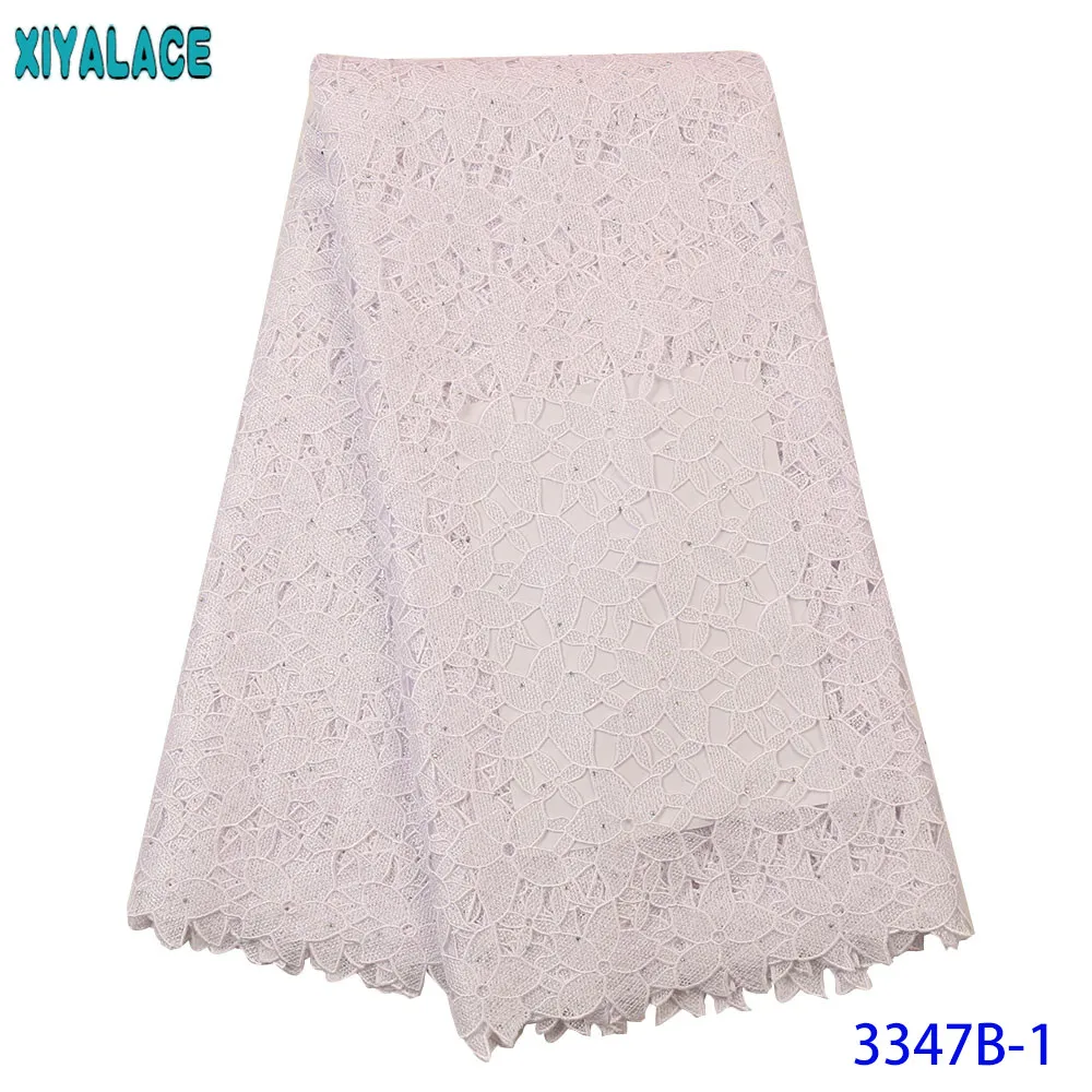 2020 High Quality Lace Guipure Cord Lace Fabric Water Soluble Lace White Nigerian Lace Fabric For Wedding KS3347B