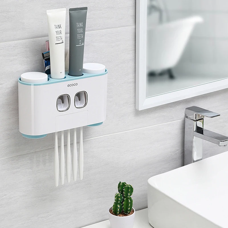 Toothbrush Holder Automatic Toothpaste Dispenser Wall Mount Rack Storage For Bathroom Home Bath Accessories | Дом и сад