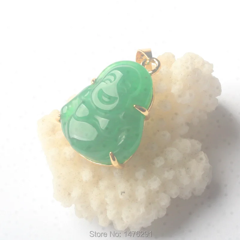 Новый 20X17MM маленькие и нежные зеленые красные нефриты Будды инкрустированные