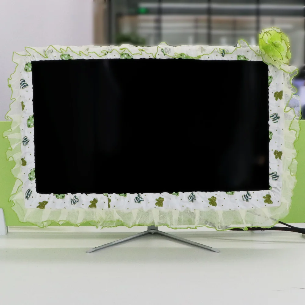 

17-22 inch Tv Dust Cover PC Wall-Mounted Desktop Curved Screen Computer Monitor Protection Screen Cover Soft Fabric Craft Stick