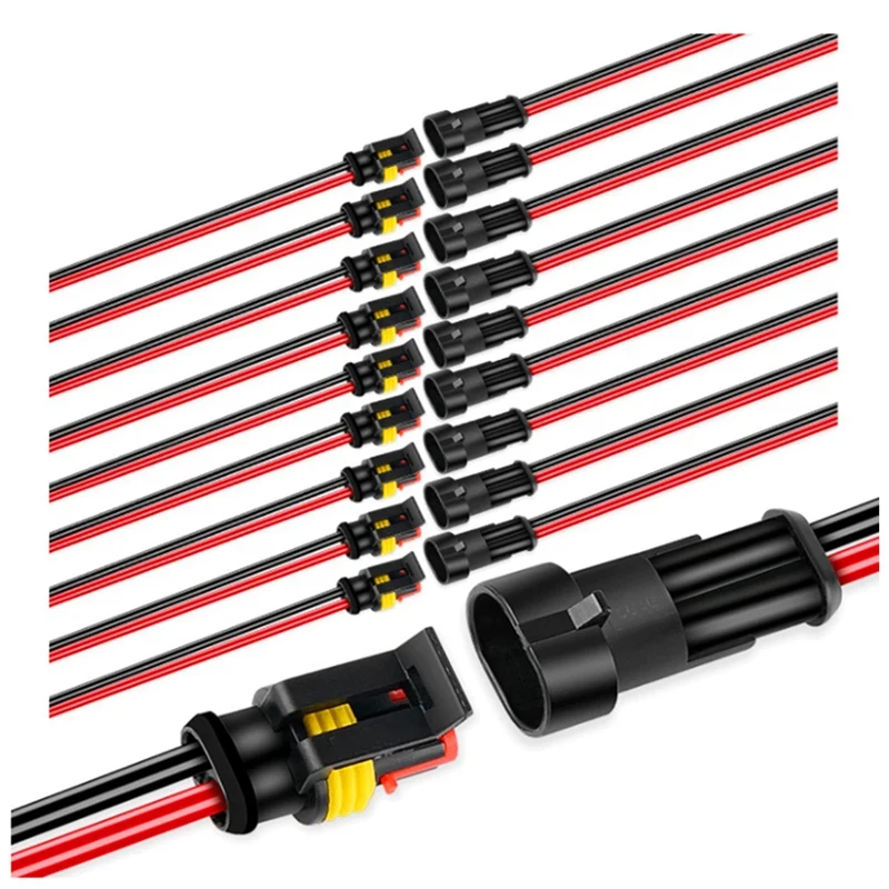 

2Pin Way 16AWG Male & Female Waterproof Electrical Connectors Plug Socket Kit 1.5mm Series Terminal Connector-10/5 Pack