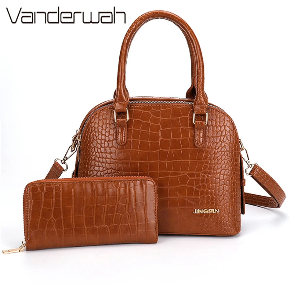 2 в 1 роскошные женские сумки модные кожаные кошельки и дизайнерские повседневные