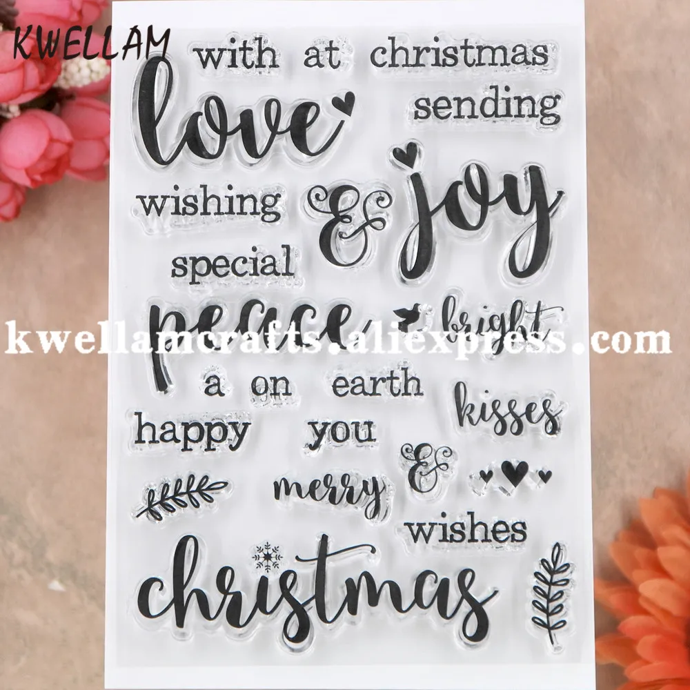 Открытка с надписью Merry Christmas with Love joy peace альбом для скрапбукинга фото карты