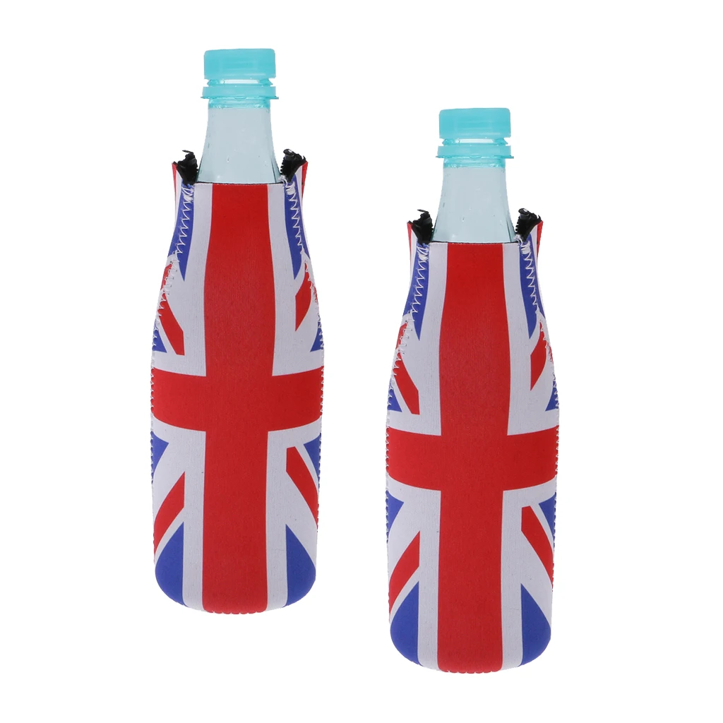 Комплект из 2 неопреновых бутылок держатель для холодильник флаг Великобритании