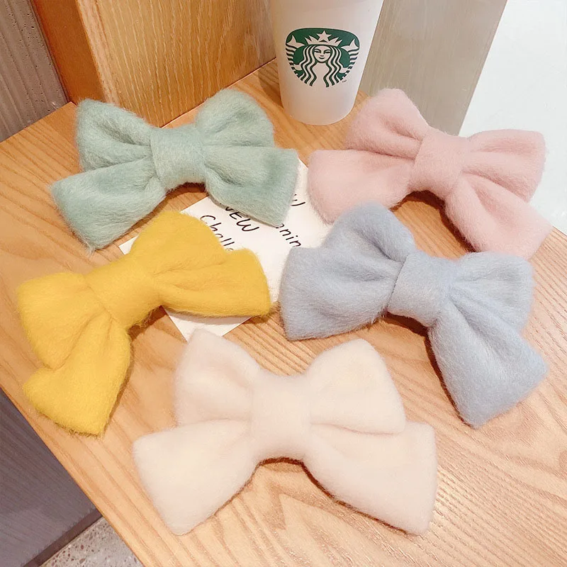 

Woman Hair Clip Solid Plush Butterfly Sen Series Girl Autumn Winter Hairpin Cute Wind Hairpin Spring Clip Hot