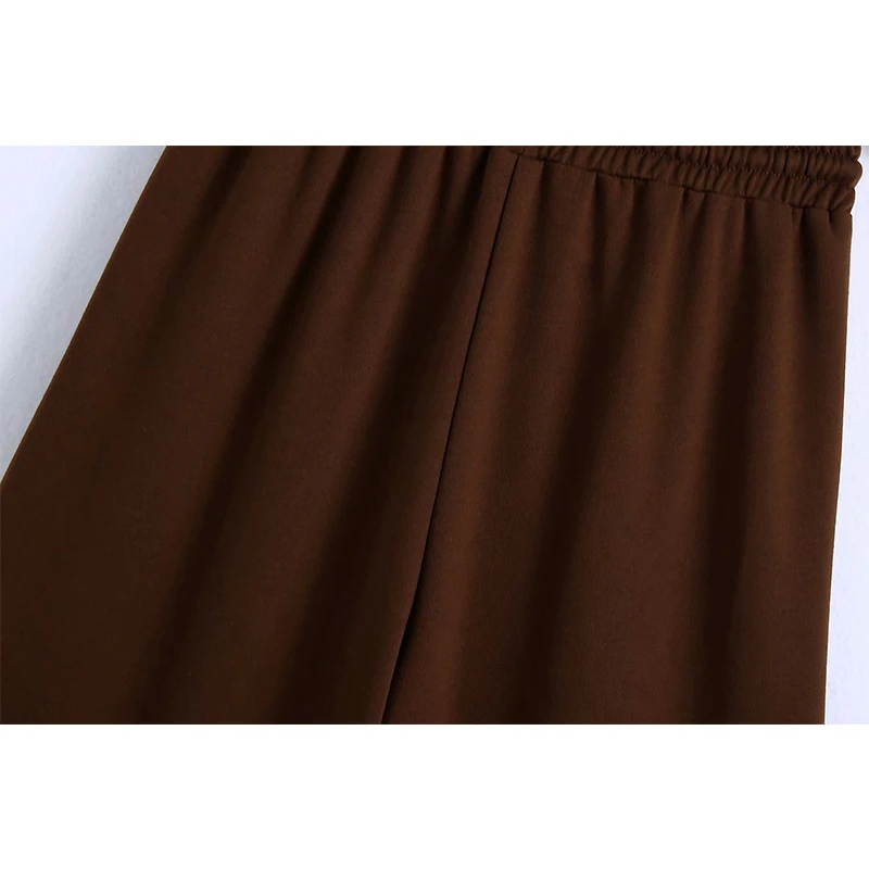 

WXWT Za Fashion Women Solid Wide Leg Suit Pants Trousers Bow Strethy Waist Ladies Casual Pants Pantalon BB1584
