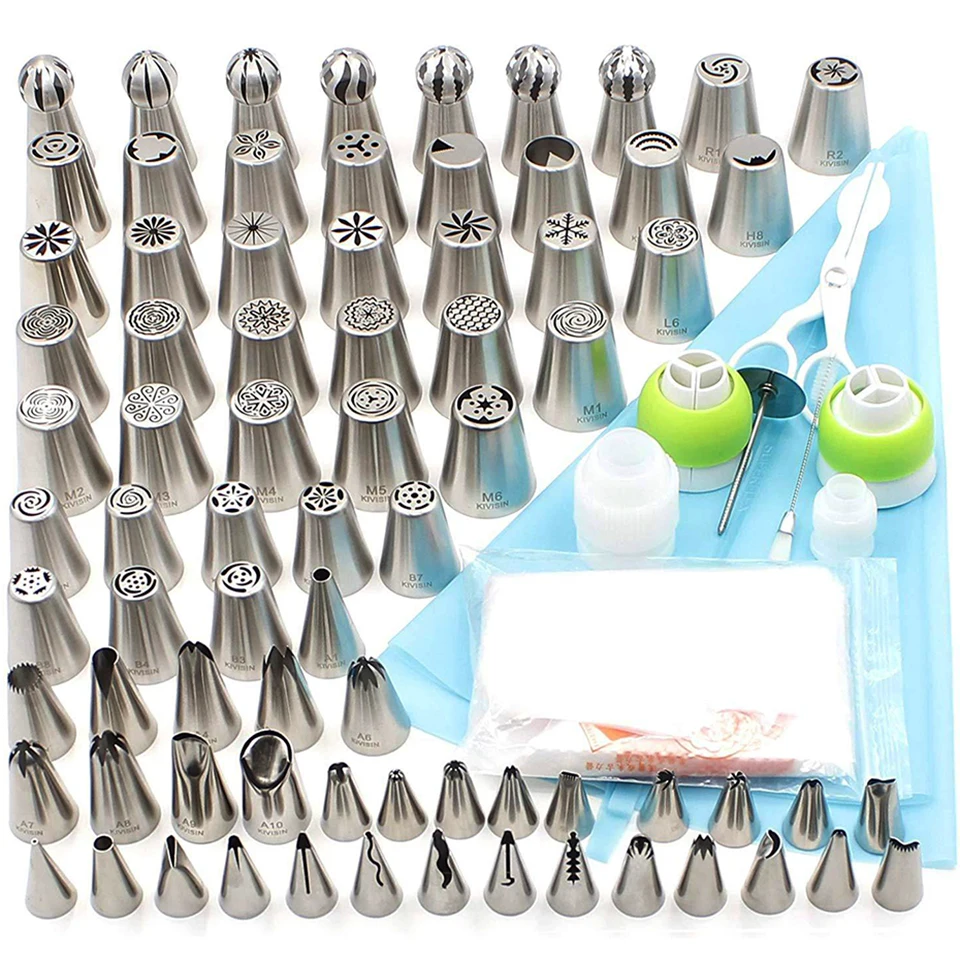 109 Pcs 1 Set Transhome Кондитерские насадки для крема "127 шт./компл. подставка для свадебного торта кондитерский мешок/конвертер щеточка для чистки Инструменты для выпечки Набор насадок для украшения торта - Цвет: 109 Pcs 1 Set