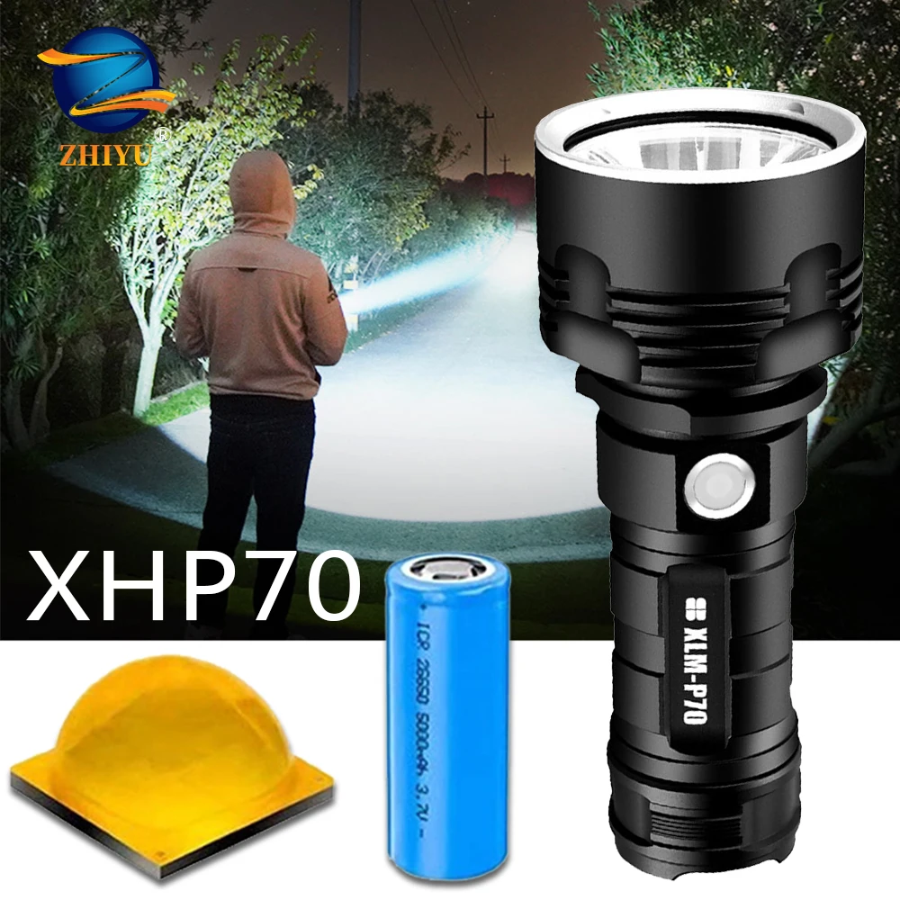 Супер мощный XHP70 светодиодный фонарик XM L2 открытый LightingTactical фонарь USB