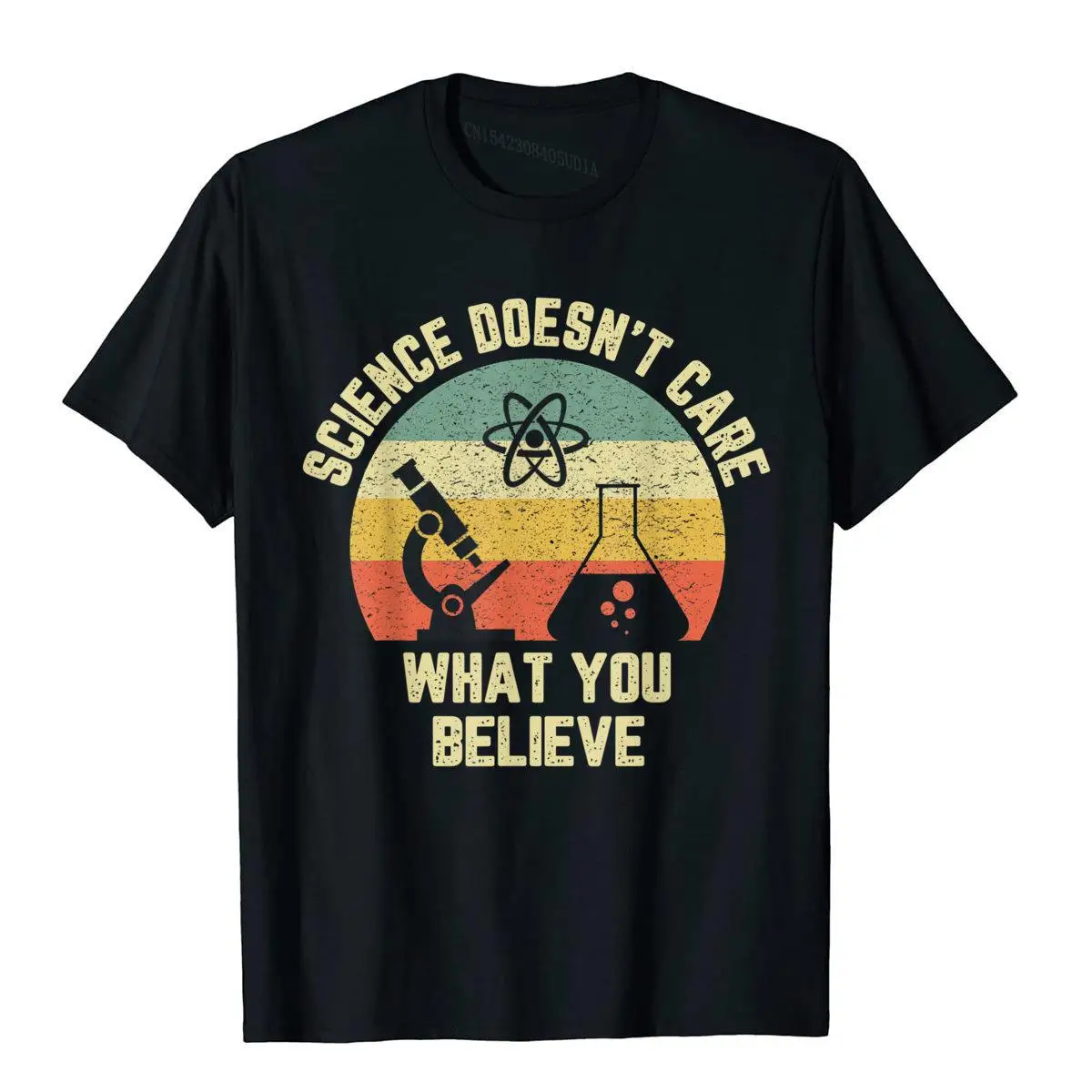 

Забавные классические мужские футболки с надписью «Наука не заботится о том, в чем вы верите»