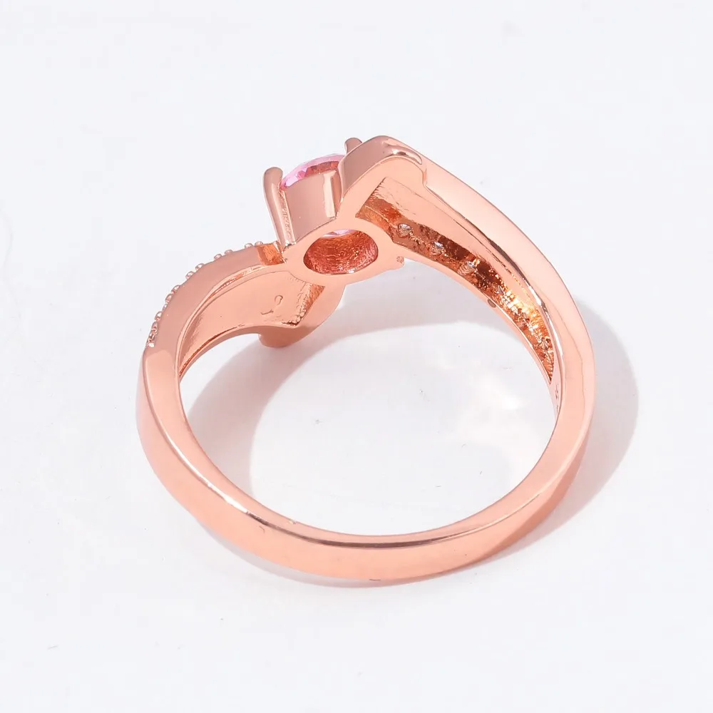 Женское кольцо CiNily фиолетовое огненный опал розовое золото цвет РОЗОВЫЙ