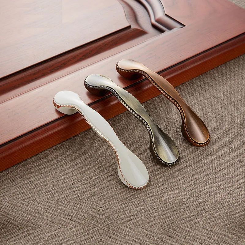 

New 96mm/128mm Furniture Closet Handle Nordic Style Zinc Alloy White Bronze Knobs Cabinet Cupboard Pull Drawer Kitchen Knob