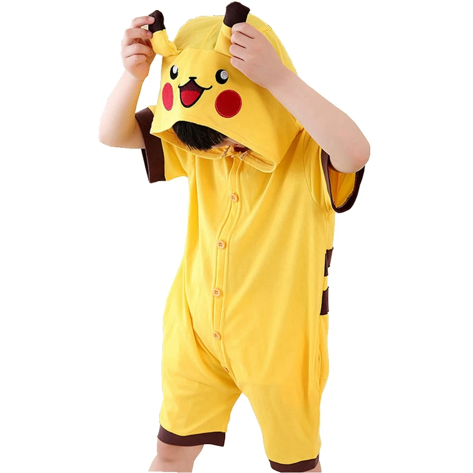 

Summer Kigurumi Pajamas For Children Girl Pyjamas Boy Cotton Sleepwear Animal Anime Onesie Kids Cosplay Costume Jumpsuit