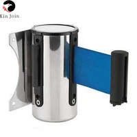 kinjoin stainless steel retractable belt wall mount ribbon barrier tape crowd control outdoor sport stanchion queue 2m3m5m