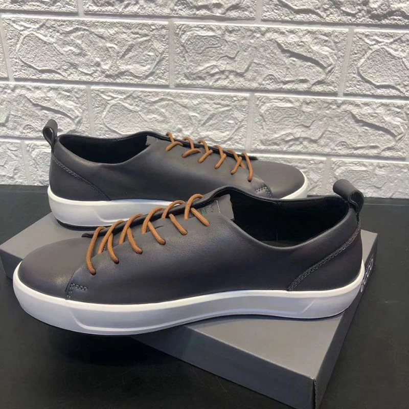 

Кроссовки мужские из натуральной кожи, роскошные брендовые, на шнуровке, повседневная обувь для гольфа, без Спика, черные