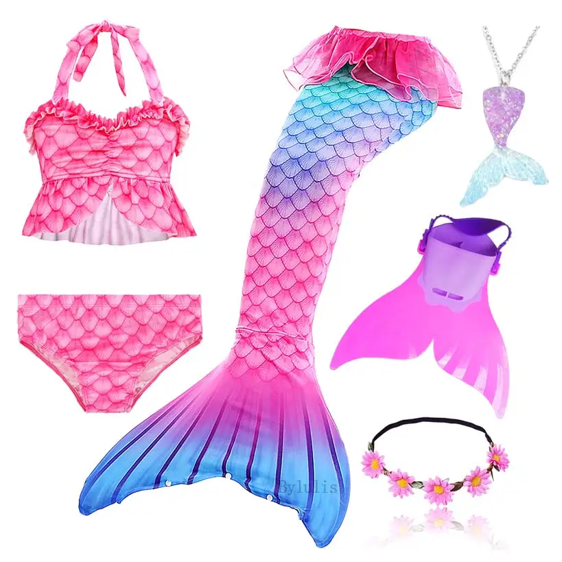 2020 детский хвост Русалочки для девочек модная одежда вечеринки купальник можно