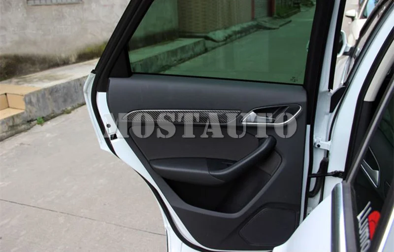 Для Audi Q3 8U карбоновое волокно панель двери автомобиля Молдинг Накладка 2012-2018 4 шт.