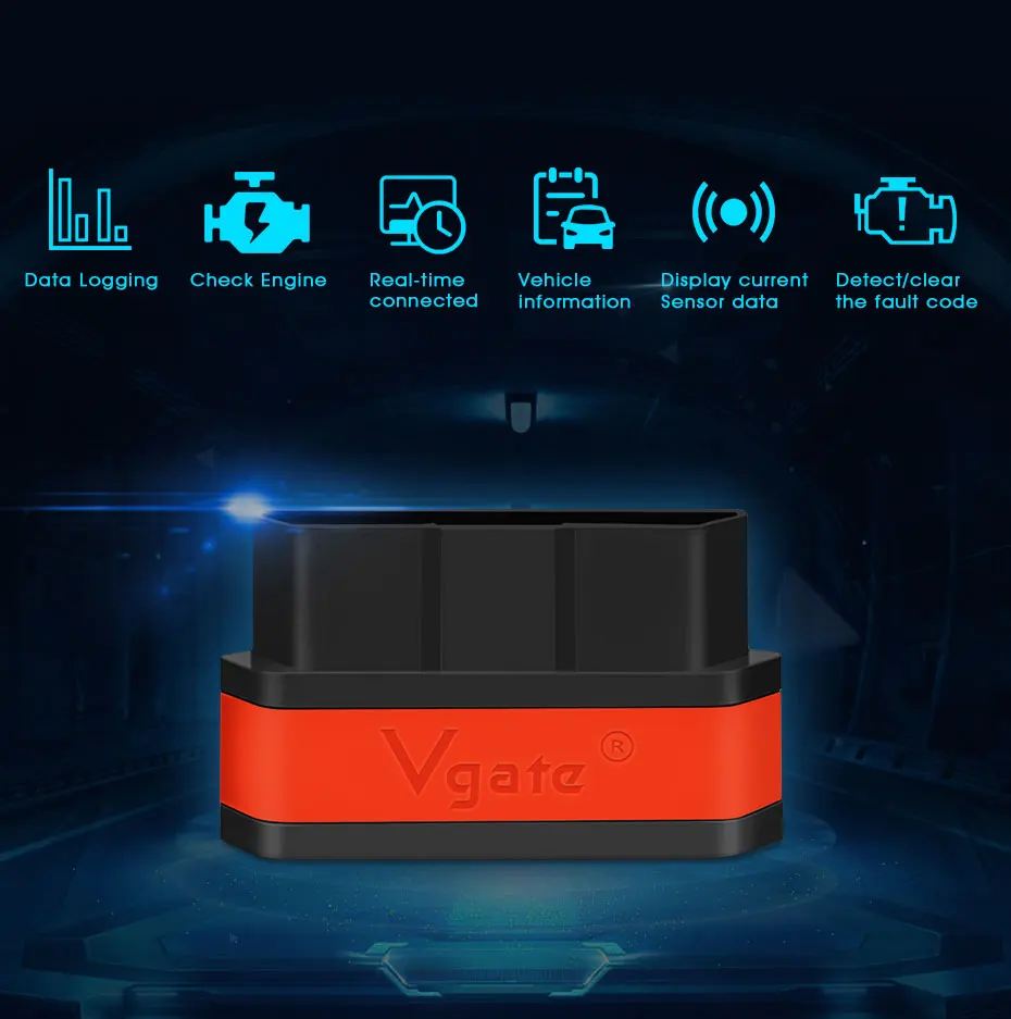Автомобильный сканер Vgate iCar2 ELM327 obd2 Bluetooth Wi Fi OBD 2 ODB2 инструмент для сканирования